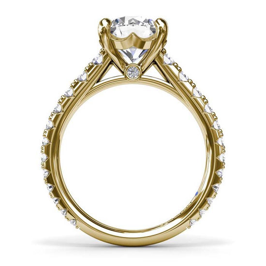 Fana Round Diamond Engagement Ring with Graduated Shank in 14K Yellow Gold