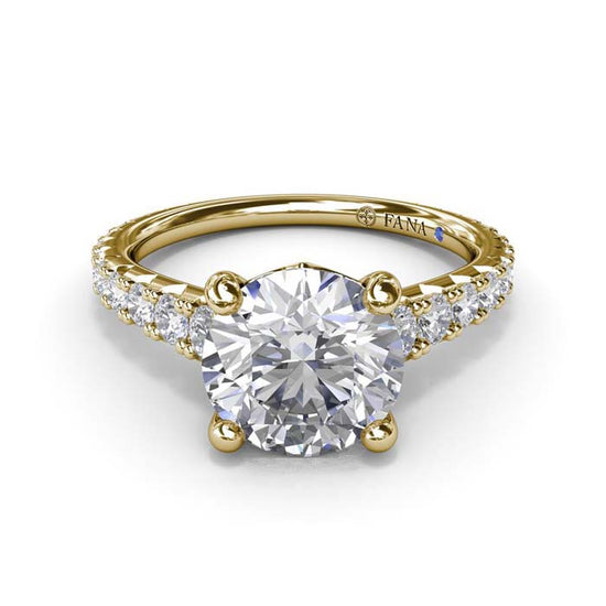 Fana Round Diamond Engagement Ring with Graduated Shank in 14K Yellow Gold