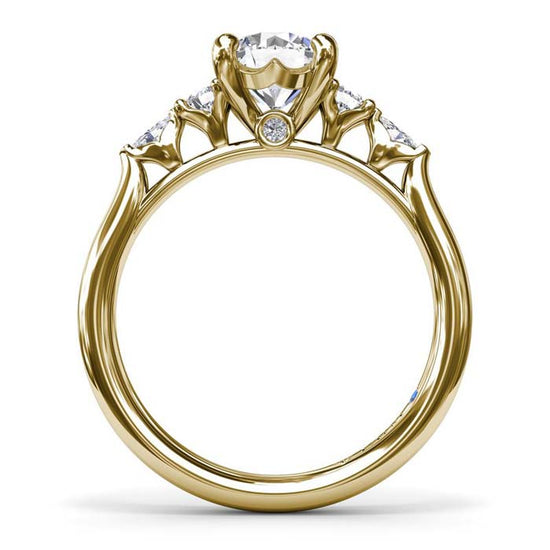 Fana Delicate Round Diamond Engagement Ring in 14K Yellow Gold