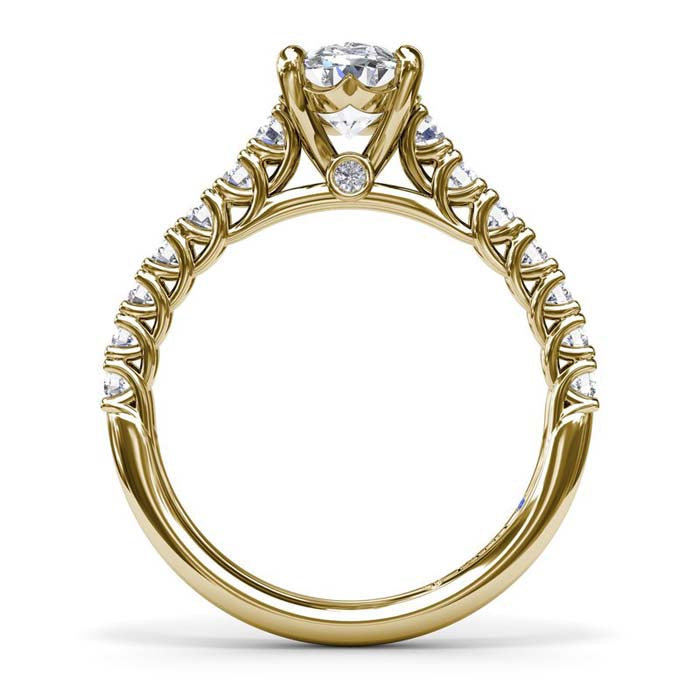 Fana Trellis Set Oval Diamond Engagement Ring in 14K Yellow Gold