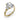 Fana 3CT Center Half Moon Cluster Side Stone Engagement Ring Semi-Mounting in 14K Yellow Gold