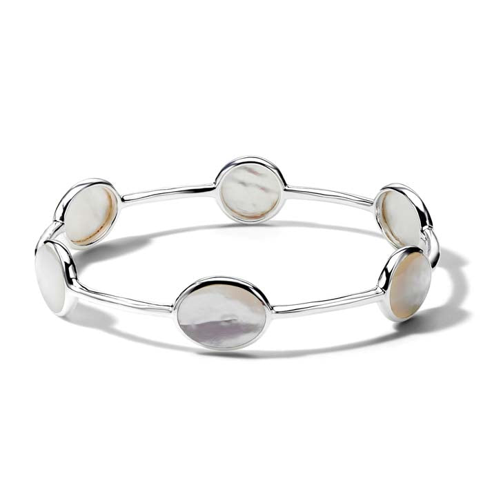 Ippolita Rock Candy Mother of Pearl 6-Stone Bangle Bracelet in Sterling Silver