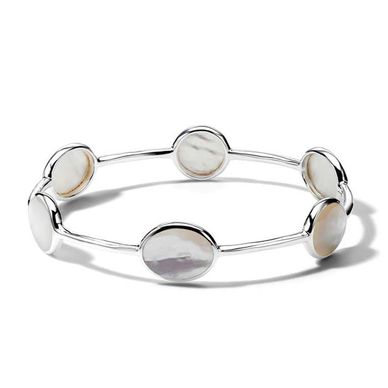 Ippolita Rock Candy Mother of Pearl 6-Stone Bangle Bracelet in Sterling Silver