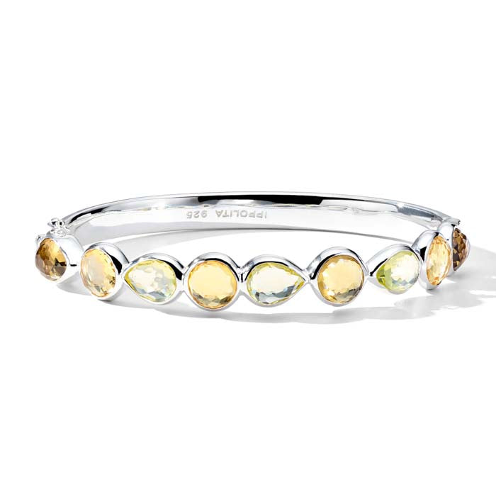 Ippolita Girasole Multi-Stone Hinged Bangle Bracelet in Sterling Silver