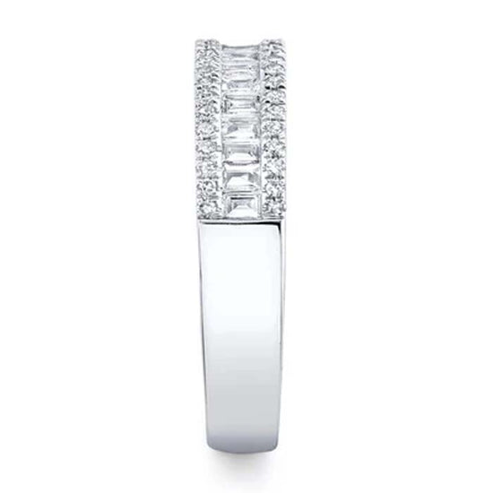 Shy Creation Diamond Baguette Band in 14K White Gold