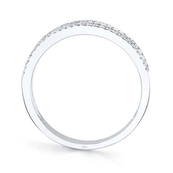 Shy Creation Diamond Baguette Band in 14K White Gold