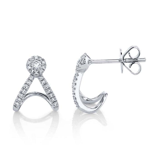 Shy Creation "Eden Collection" Diamond Earrings in 14K White Gold