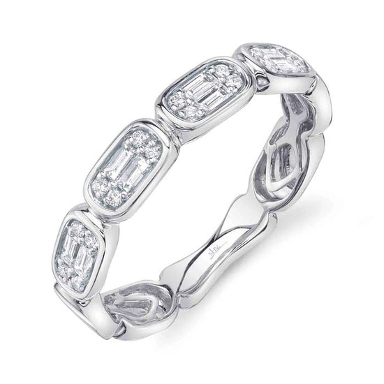 Shy Creation "Aleera Collection" Diamond Baguette Band in 14K White Gold