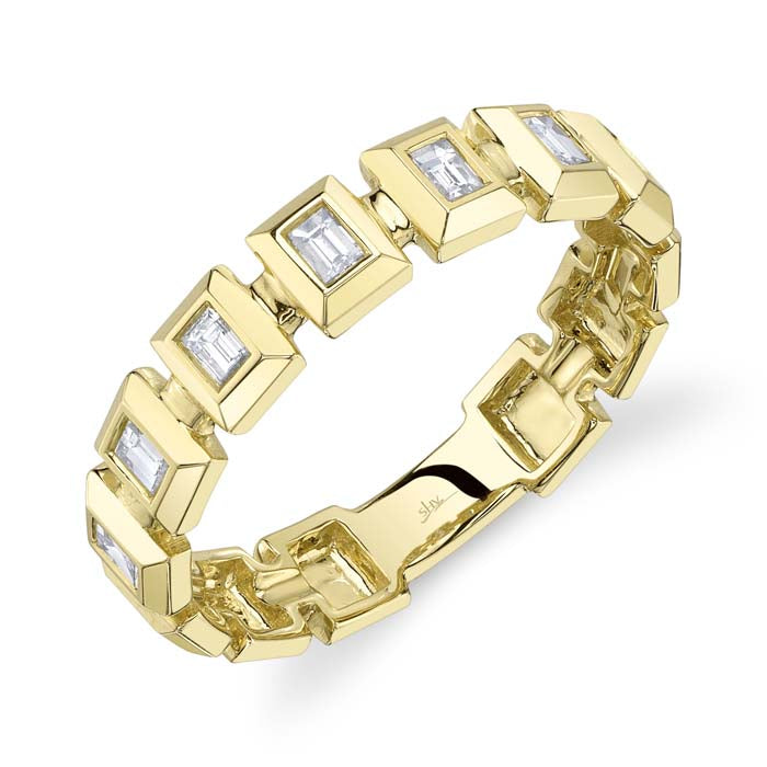 Shy Creation .27CTW Baguette Bezel Geo-Cut Band in 14K Yellow Gold
