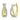 Shy Creation "Kate Collection" Diamond Pavé Crossover Huggie Earrings in 14K White and Yellow Gold