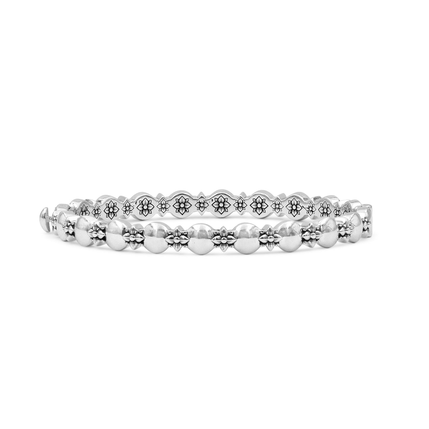 Stephen Dweck Pavé Diamond Garden of Stephen Oval Bangle in Sterling Silver and 18K Yellow Gold