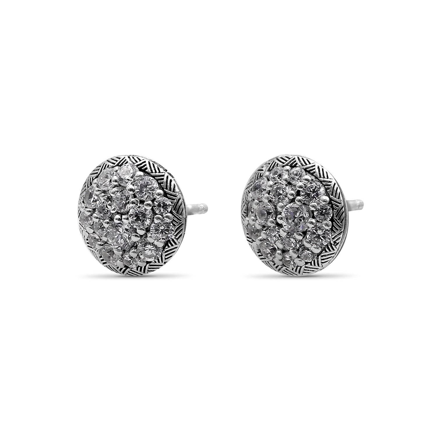 Stephen Dweck Pavé Diamond Garden of Stephen Stud Earrings in Sterling Silver