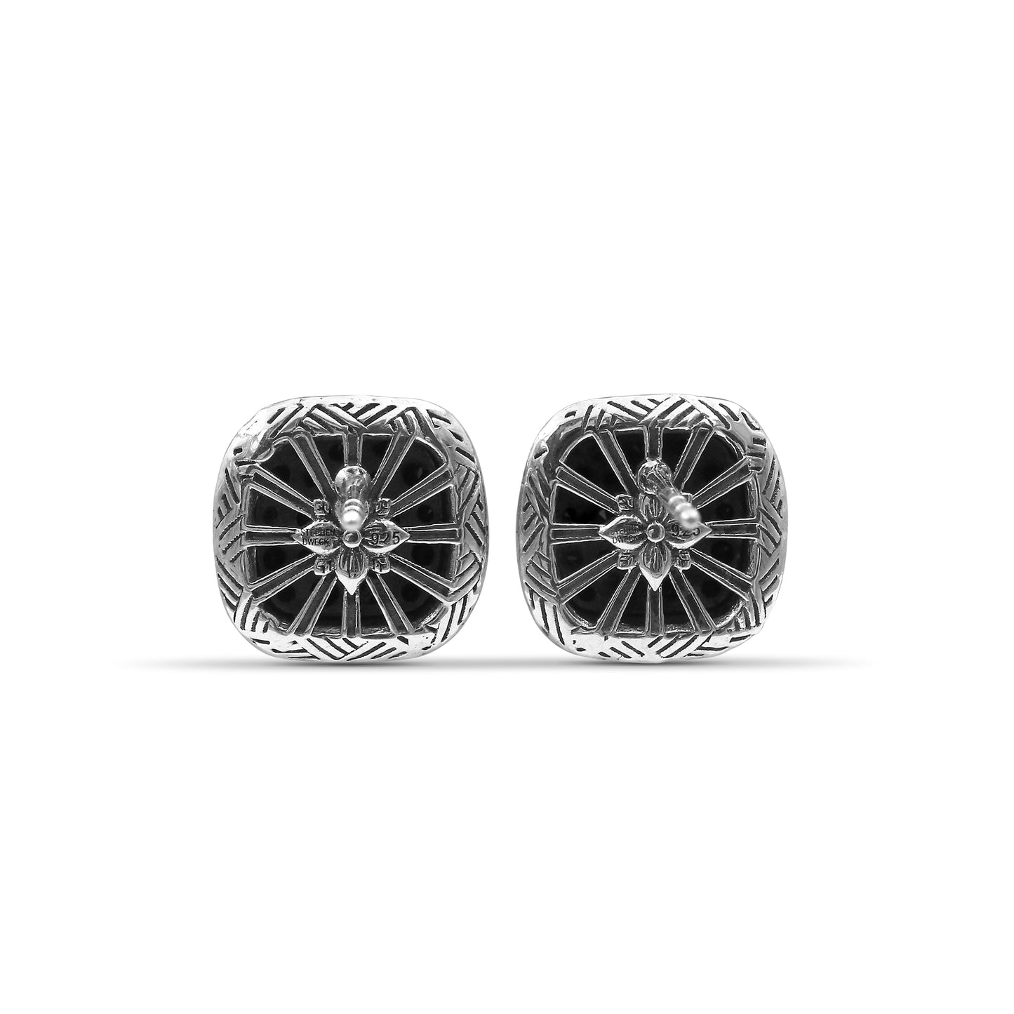 Stephen Dweck Black Onyx Garden of Stephen Square Stud Earrings in Sterling Silver