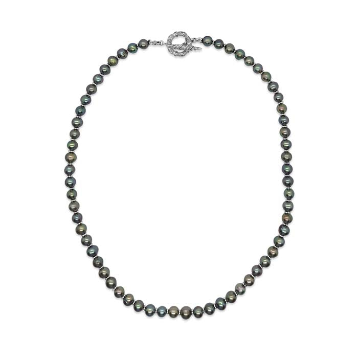 Stephen Dweck 18" 6.5-7MM "Pearlicious" Olive Green Pearl Necklace in Sterling Silver