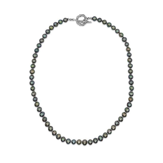 Stephen Dweck 18" 6.5-7MM "Pearlicious" Olive Green Pearl Necklace in Sterling Silver