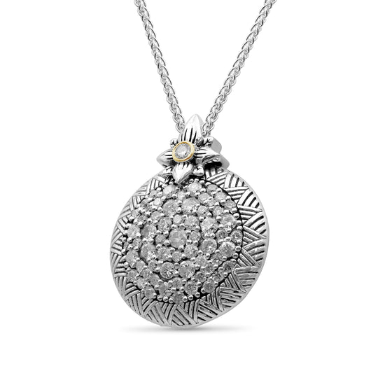 Stephen Dweck Diamond Garden of Stephen Pendant in Sterling Silver and 18K Yellow Gold