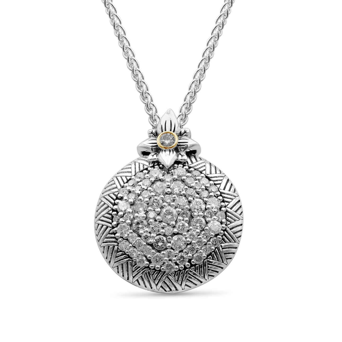 Stephen Dweck Diamond Garden of Stephen Pendant in Sterling Silver and 18K Yellow Gold