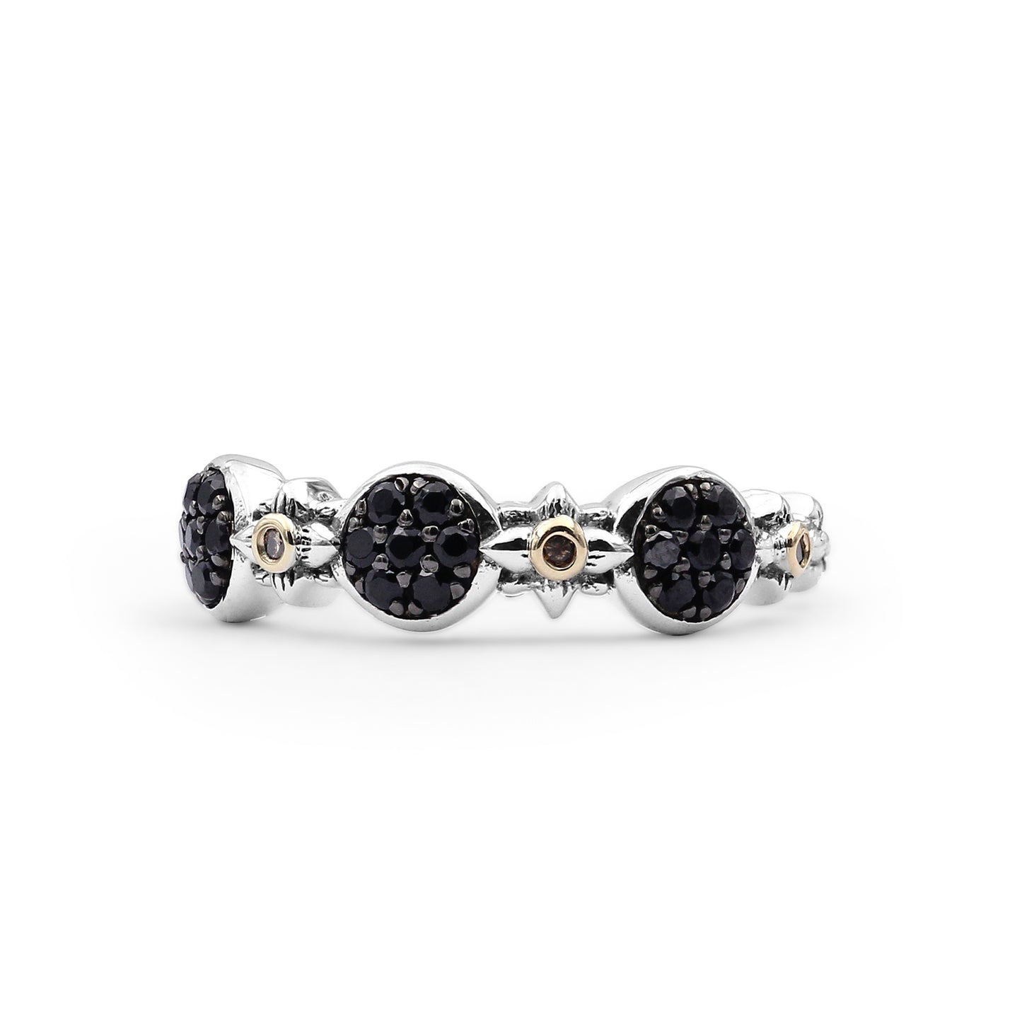 Stephen Dweck Black Onyx Garden of Stephen Ring with Diamond Accents in Sterling Silver and 18K Yellow Gold