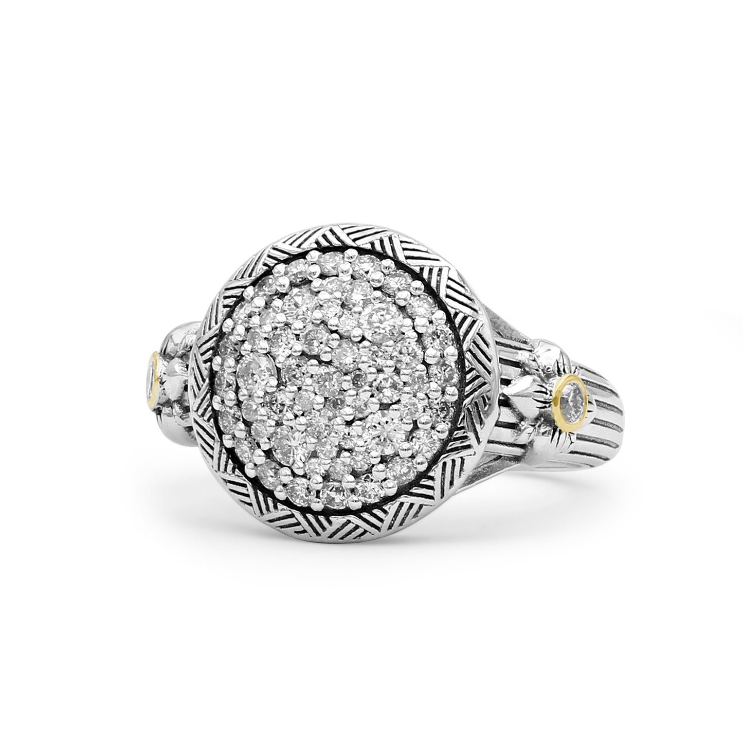 Stephen Dweck Pavé Diamond Garden of Stephen Ring in Sterling Silver and 18K Yellow Gold