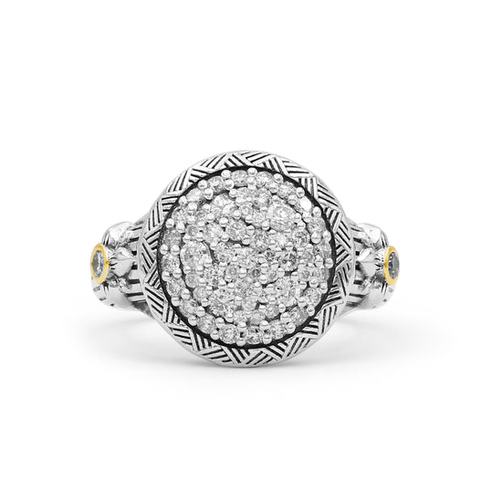 Stephen Dweck Pavé Diamond Garden of Stephen Ring in Sterling Silver and 18K Yellow Gold