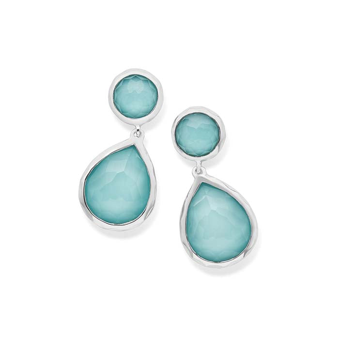 Ippolita Turquoise Doublet 2-Stone Dangle Rock Candy Earring in Sterling Silver