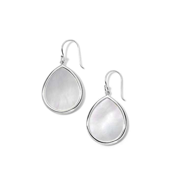 Ippolita Polished Rock Candy Mother of Pearl Small Teardrop Earrings in Sterling Silver