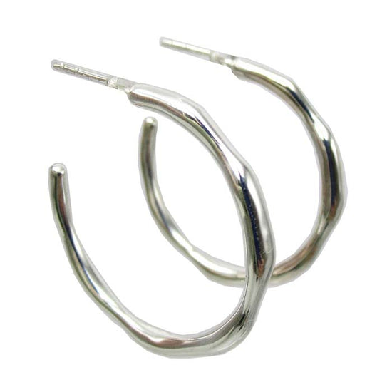 Ippolita Thin Squiggle #2 Hoop Earrings in Sterling Silver