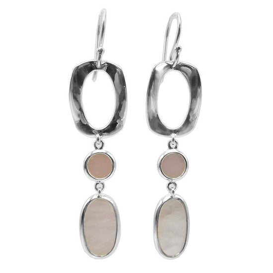 Ippolita Mother of Pearl Small Frame and Double Drop "Rock Candy" Earrings in Sterling Silver