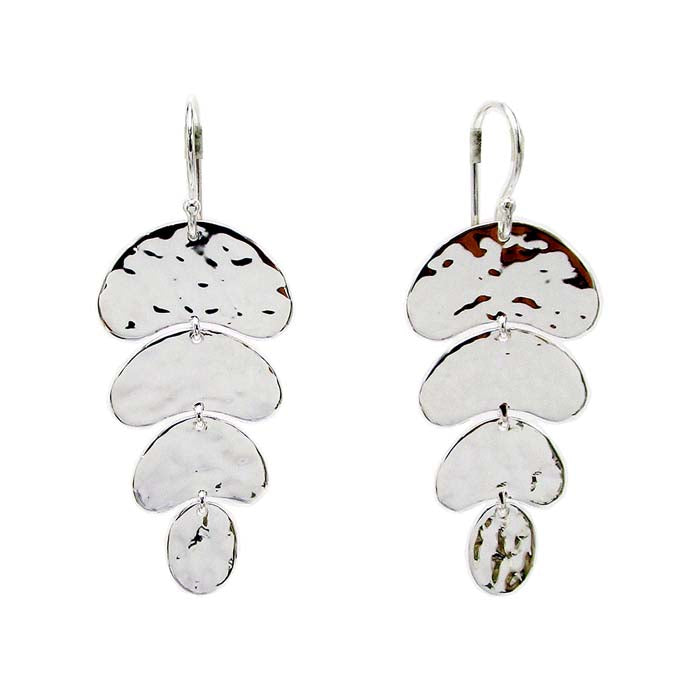 Ippolita Small 4-Tier Crinkle Organic Shaped Earrings in Sterling Silver