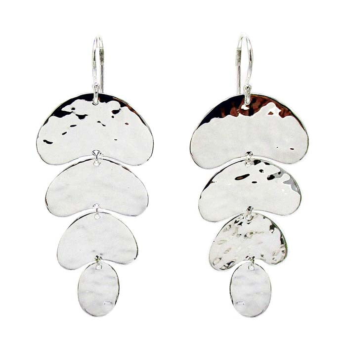 Ippolita 4-Tier Crinkle Organic Shaped Earrings in Sterling Silver