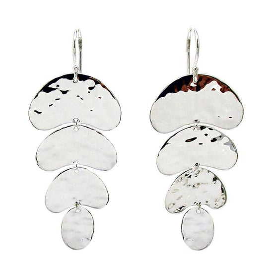 Ippolita 4-Tier Crinkle Organic Shaped Earrings in Sterling Silver