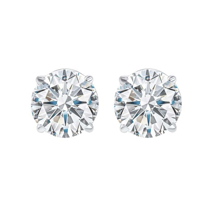 Mountz Collection 1.0CTW Round Diamond 4 Prong Stud Earrings in 14K White Gold