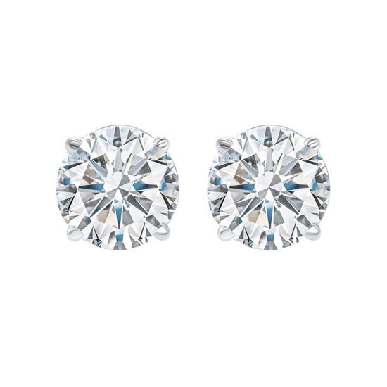 Mountz Collection 1.0CTW Round Diamond 4 Prong Stud Earrings in 14K White Gold