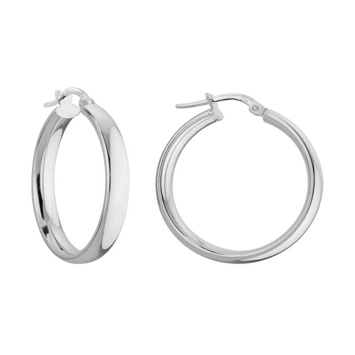 Mountz Collection 25MM Round Hoop Earrings in Sterling Silver