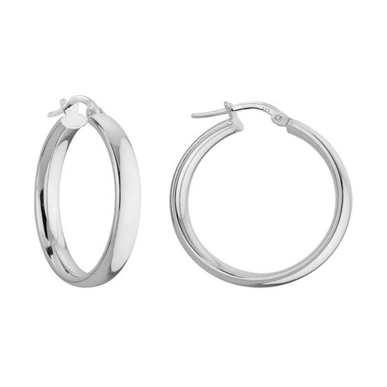 Mountz Collection 25MM Round Hoop Earrings in Sterling Silver