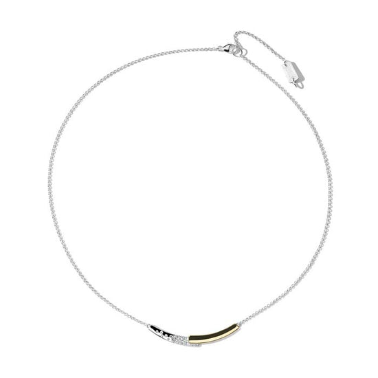 Ippolita Chimera Stardust Overlap Bar Necklace with Diamonds in Sterling Silver and Bonded 18K Yellow Gold