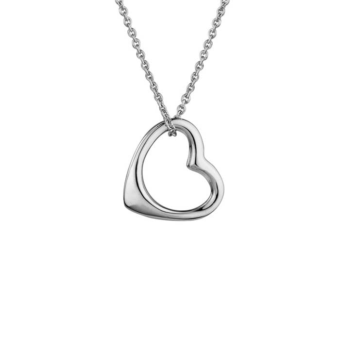 Mountz Collection Floating Heart Necklace in Sterling Silver