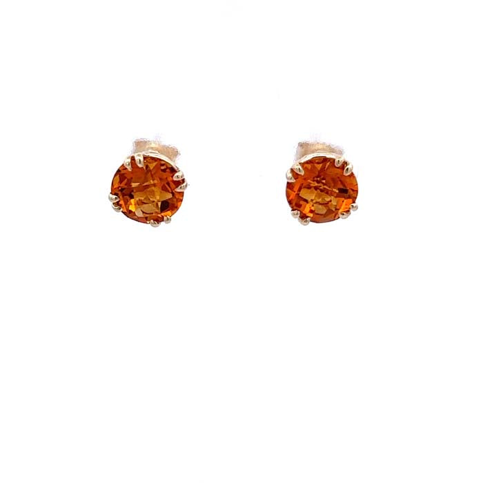 Mountz Collection Citrine Stud Earrings in 14K Yellow Gold