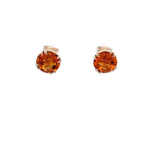 Mountz Collection Citrine Stud Earrings in 14K Yellow Gold