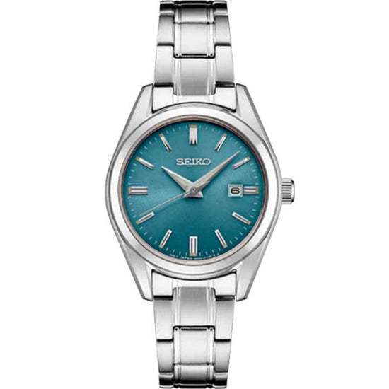 Seiko 30MM Essentials Quartz Watch with Blue Dial in Stainless Steel