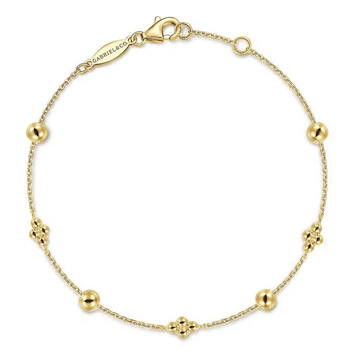 Gabriel & Co. Bujukan Beads Station Bracelet in 14K Yellow Gold