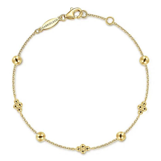 Gabriel & Co. Bujukan Beads Station Bracelet in 14K Yellow Gold