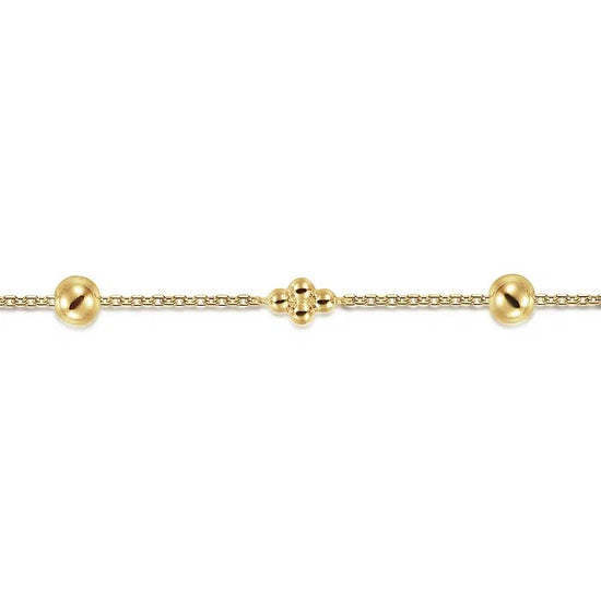 Gabriel & Co. Bujukan Beads Station Bracelet in 14K Yellow Gold