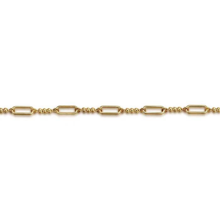 Gabriel & Co. Bujukan Beads and Link Chain Bracelet in 14K Yellow Gold