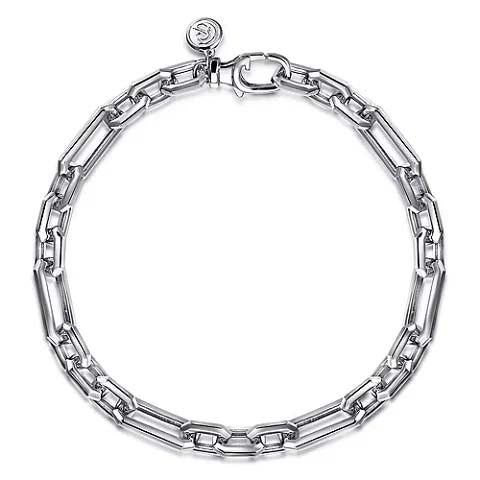 Gabriel & Co. 8.5" Figaro Link Chain Bracelet in Sterling Silver