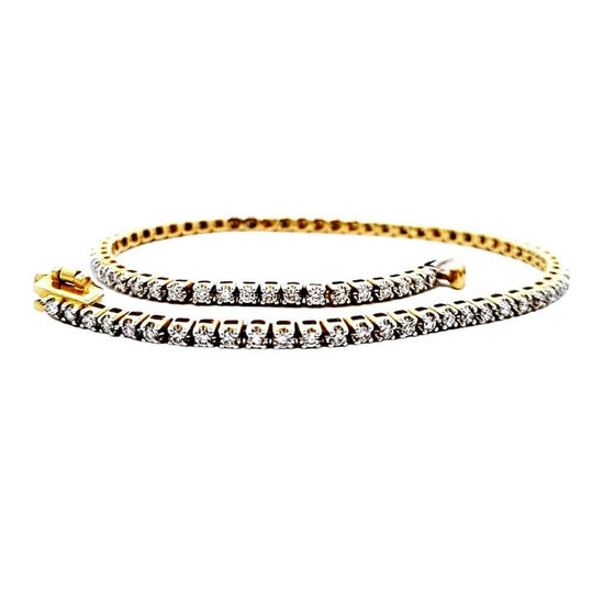 Mountz Collection 1.0CTW Illusion Set Diamond Straightline Bracelet in 14K Yellow Gold