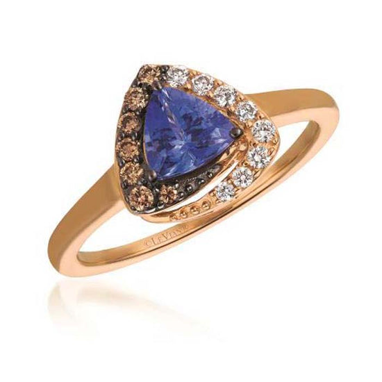 Le Vian Ring featuring Blueberry Tanzanite and  and Vanilla and Chocolate Diamonds in 14K Strawberry Gold