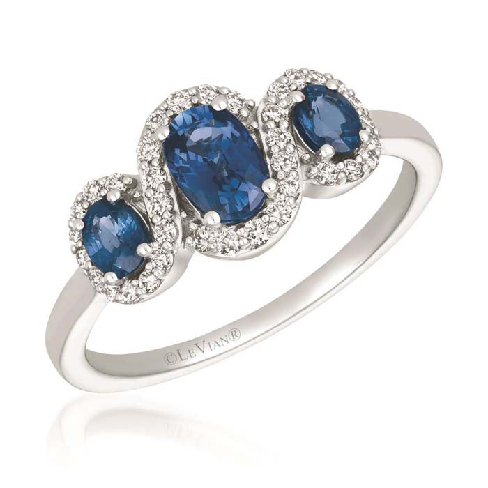 Le Vian Ring featuring Blueberry Sapphire and Vanilla Diamonds in 14K Vanilla Gold