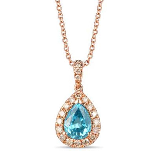 Le Vian Pendant featuring Blueberry Zircon with Nude Diamonds in 14K Strawberry Gold