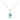 Mountz Collection Oval Aquamarine Pendant Necklace in 14K White Gold